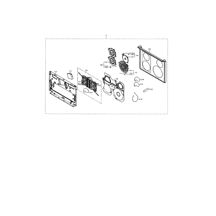 Cooktop Assembly Diagram and Parts List for NE599N1PBSR AC-02 Samsung Range