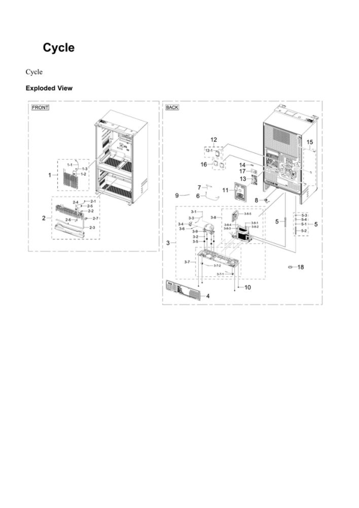 Cycle Parts Diagram and Parts List for RF24BB6900AW AA-00 Samsung Refrigerator