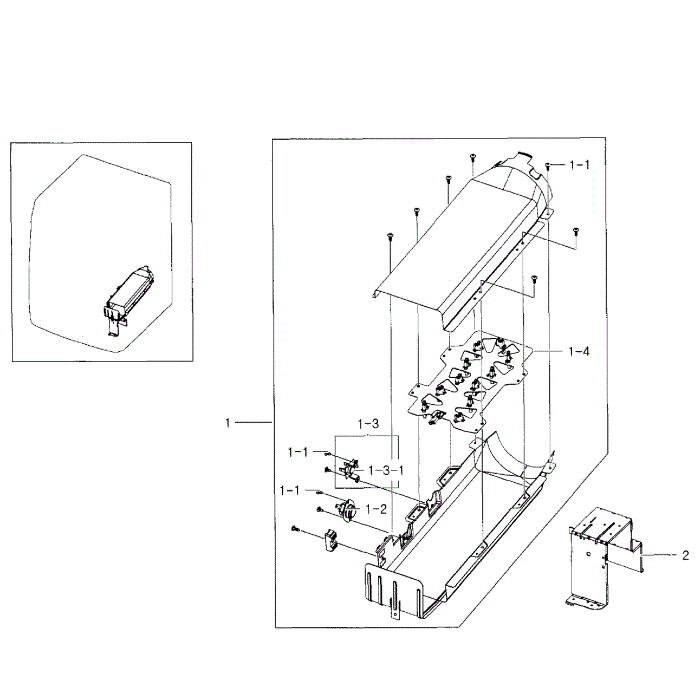 Duct Heater Diagram and Parts List for DV331AER XAA-01 Samsung Dryer