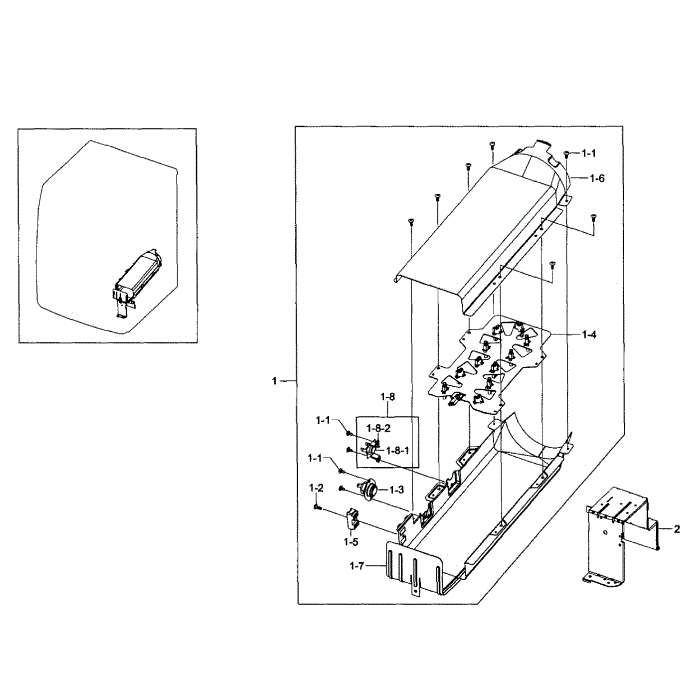 Heater Assembly Diagram and Parts List for DV393ETPAWR A1-00 Samsung Dryer