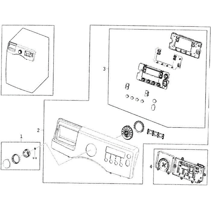 Panel Diagram and Parts List for WF350ANR XAA-00 Samsung Washer