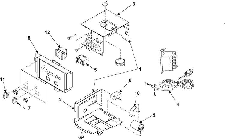 Control Assembly Diagram and Parts List for AW1800A XAA Samsung Air Conditioner