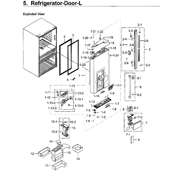Fridge Door Lt Diagram and Parts List for RF23M8590SG AA-00 Samsung Refrigerator