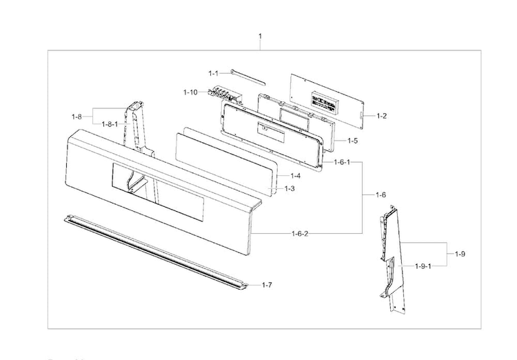 Control Box Diagram and Parts List for NX58F5500SW AA-0000 Samsung Range