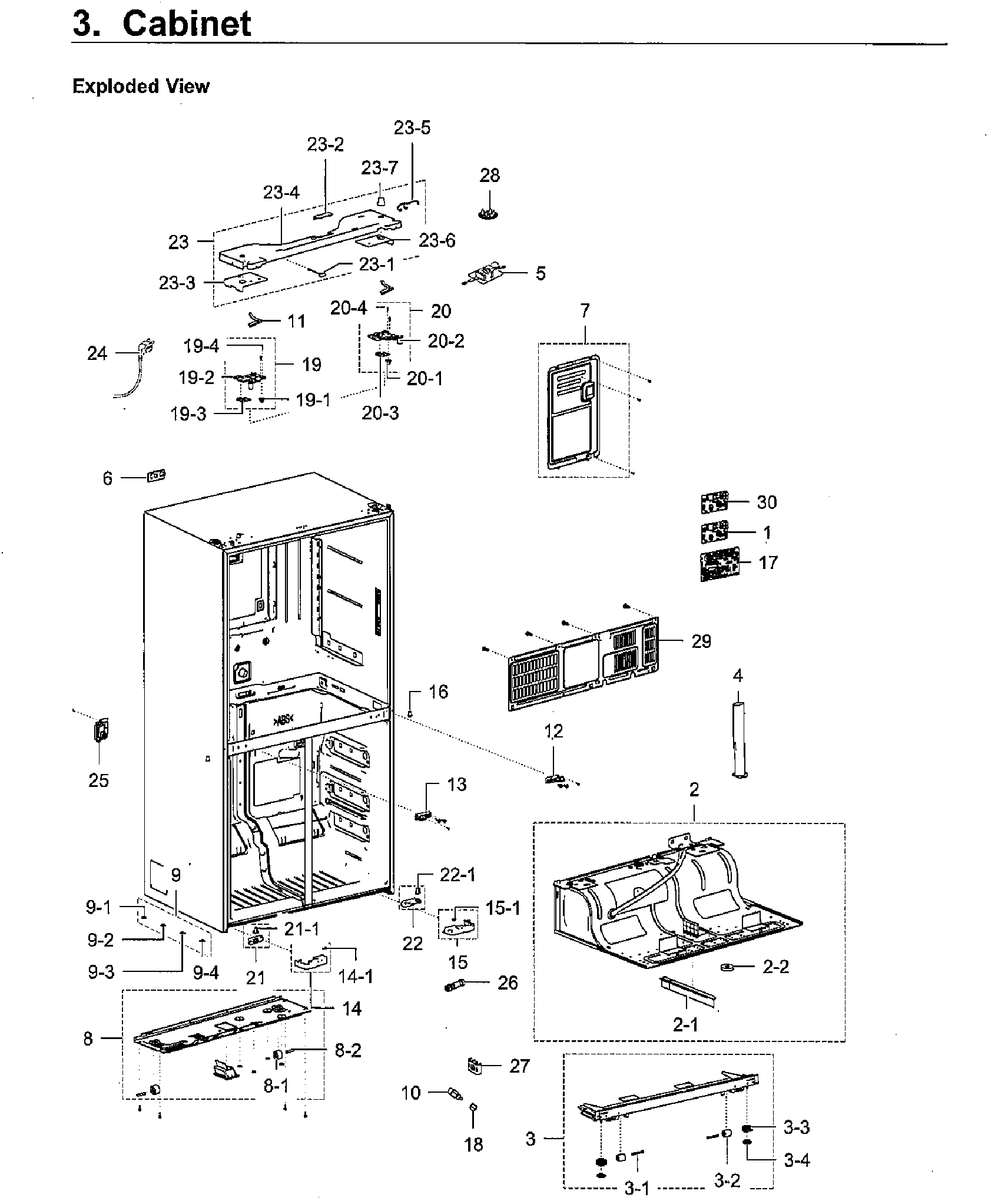 Cabinet Diagram and Parts List for RF28K9580SG AA-0002 Samsung Refrigerator