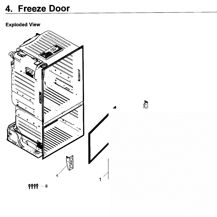 Freezer Door Diagram and Parts List for RF263TEAEWW AA-02 Samsung Refrigerator