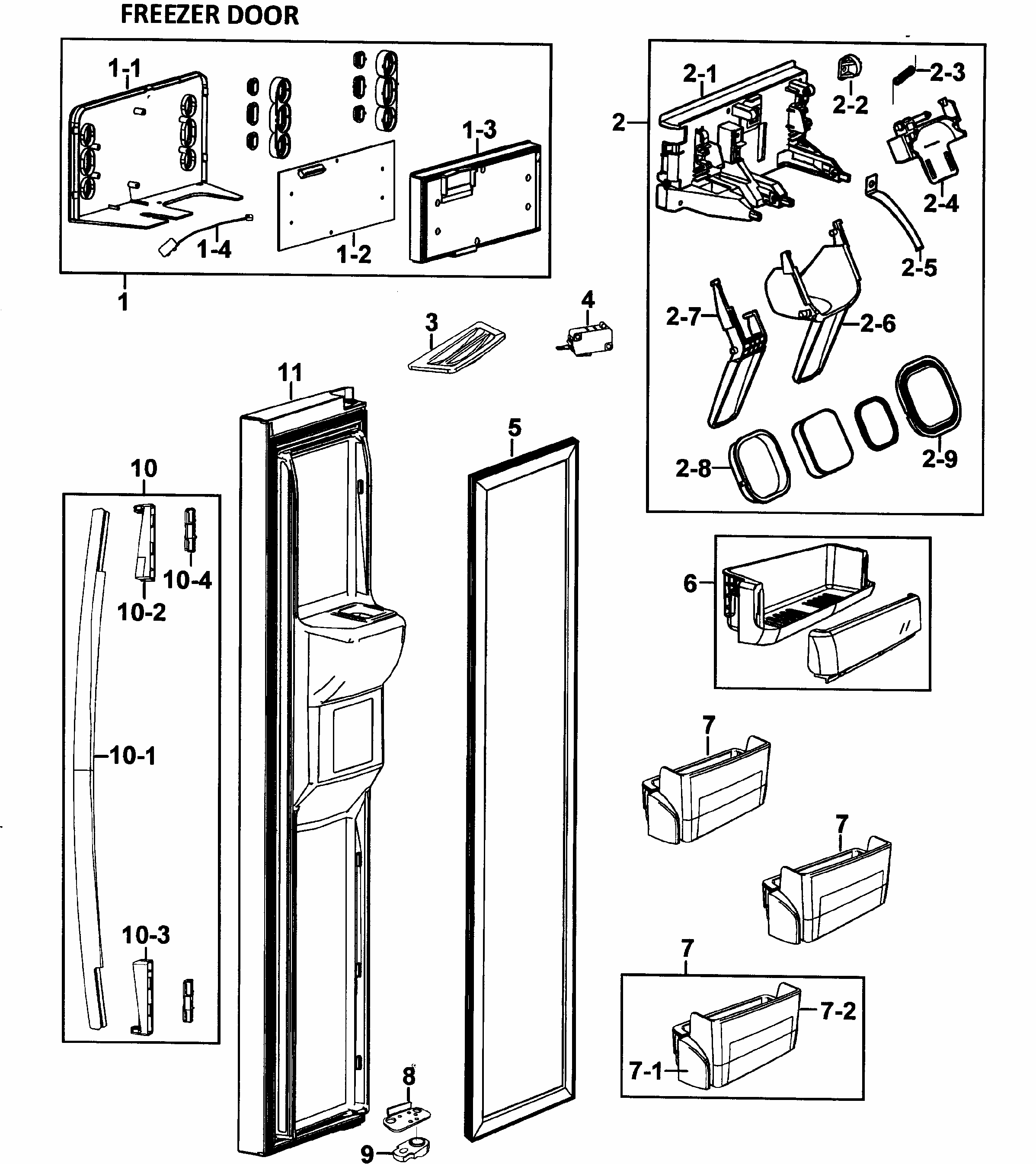 Left Door Diagram and Parts List for RS277ACWP XAA-0000 Samsung Refrigerator