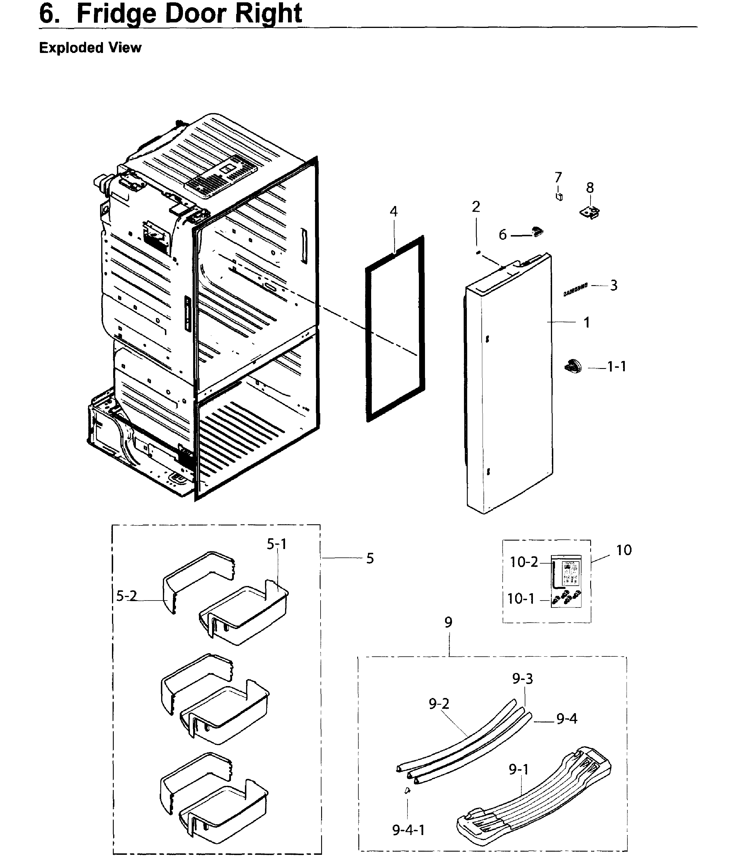 Fridge Door R Diagram and Parts List for RF26J7500BC AA-0003 Samsung Refrigerator