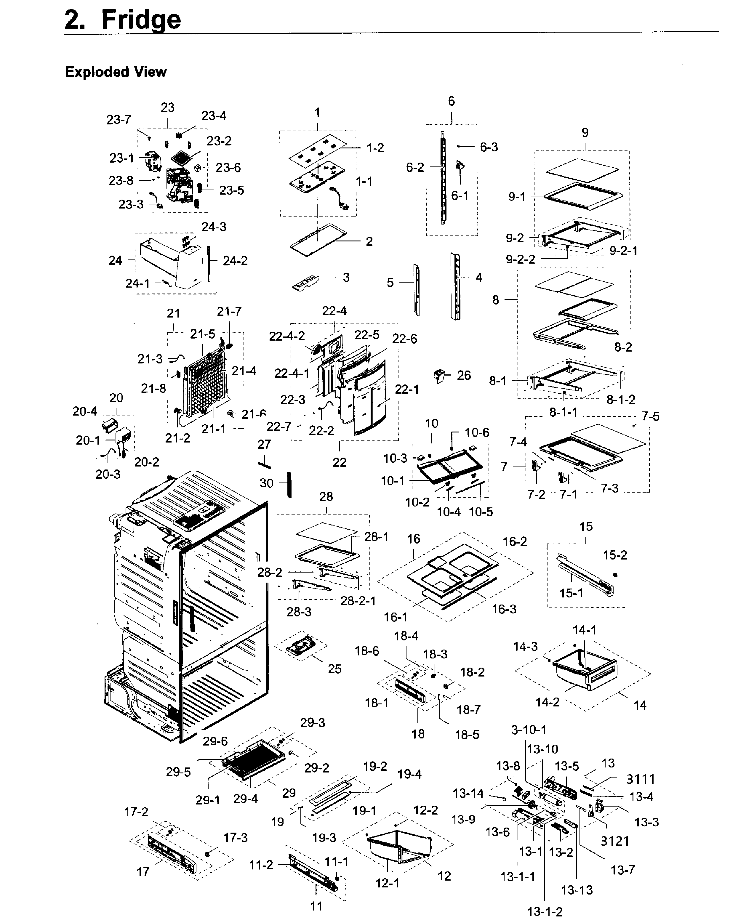 Fridge Diagram and Parts List for RF28HDEDPBC AA-0005 Samsung Refrigerator