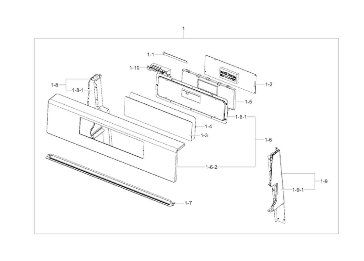 Control Box Diagram and Parts List for NX58F5500SB AA-0000 Samsung Range
