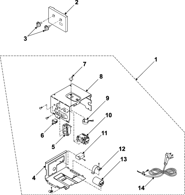 Control Assembly Diagram and Parts List for AW0800A XAA Samsung Air Conditioner
