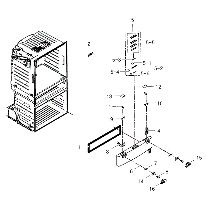Flexzone Diagram and Parts List for RF25HMEDBSR AA-03 Samsung Refrigerator