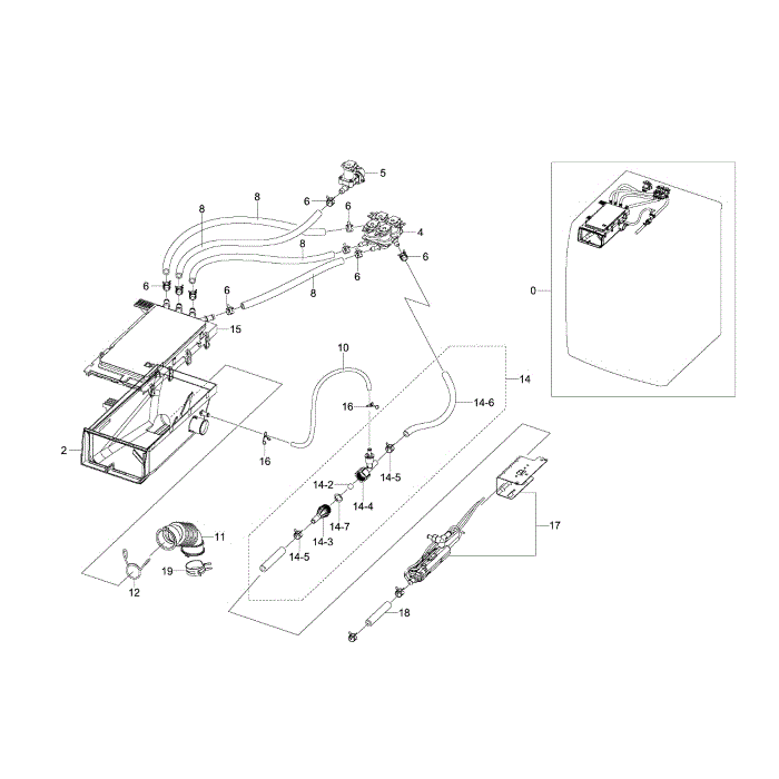 Housing-Drawer Diagram and Parts List for WF520ABP XAA-00 Samsung Washer