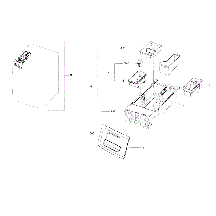 Drawer Diagram and Parts List for WF56H9100AW A2-00 Samsung Washer