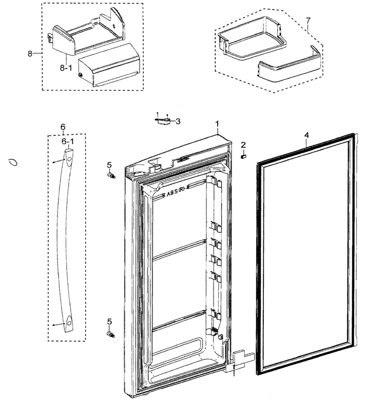 Right Door Diagram and Parts List for RFG298AAWP XAA Samsung Refrigerator
