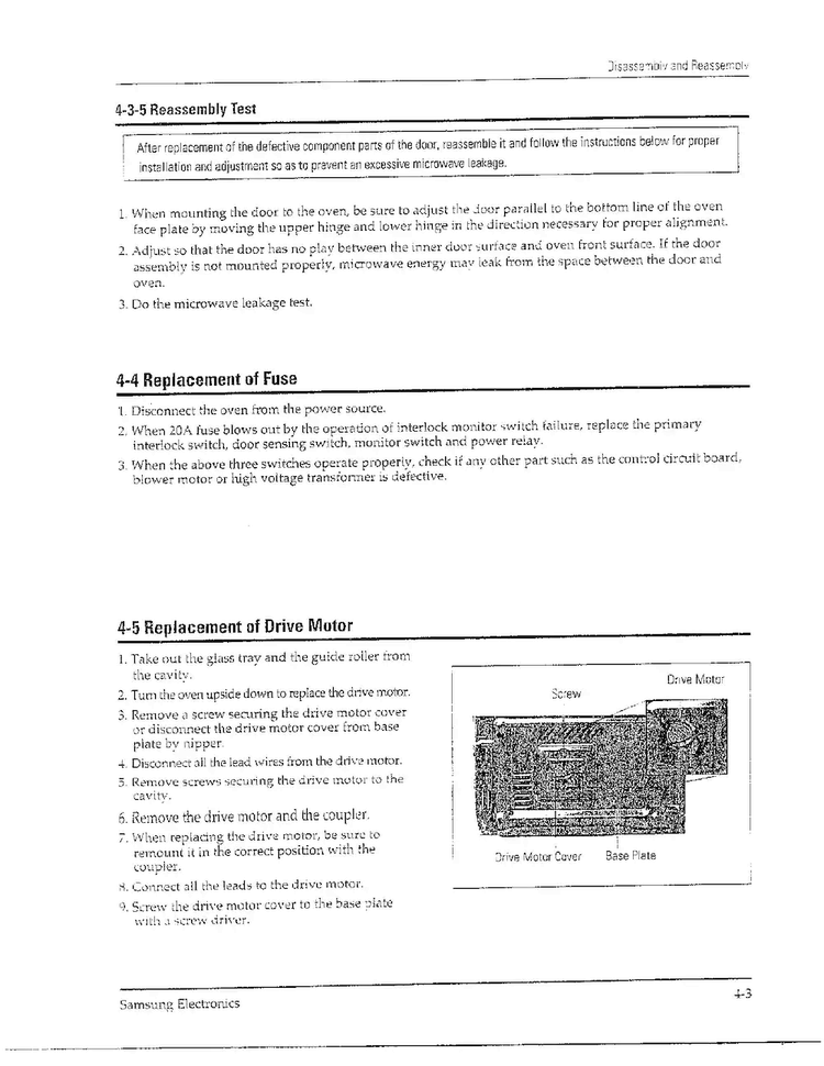 Disassembly/reassembly Page 3 Diagram and Parts List for MW8490W XAA Samsung Microwave