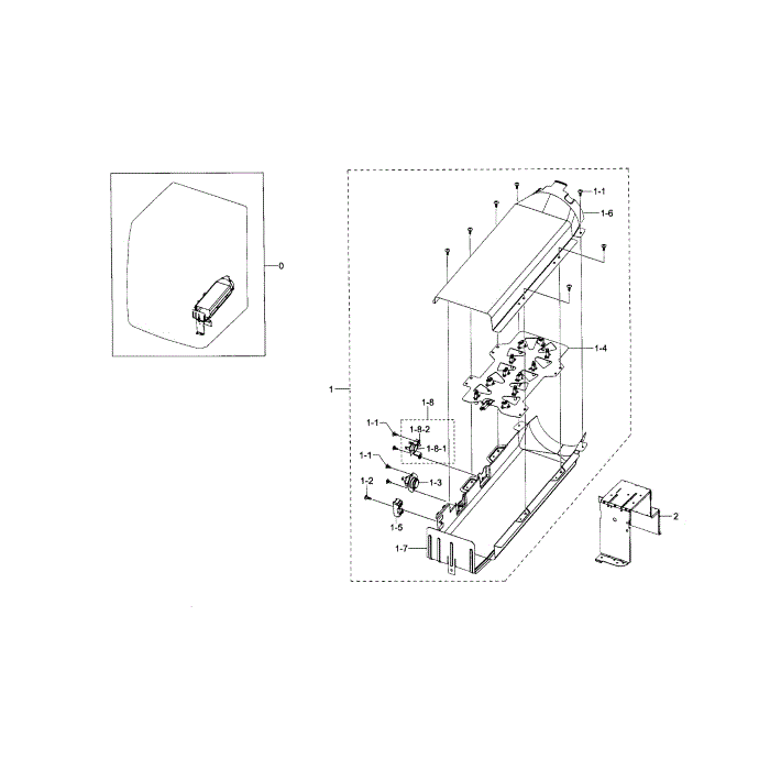 Duct Heater Diagram and Parts List for DV395ETPARA A1-00 Samsung Dryer