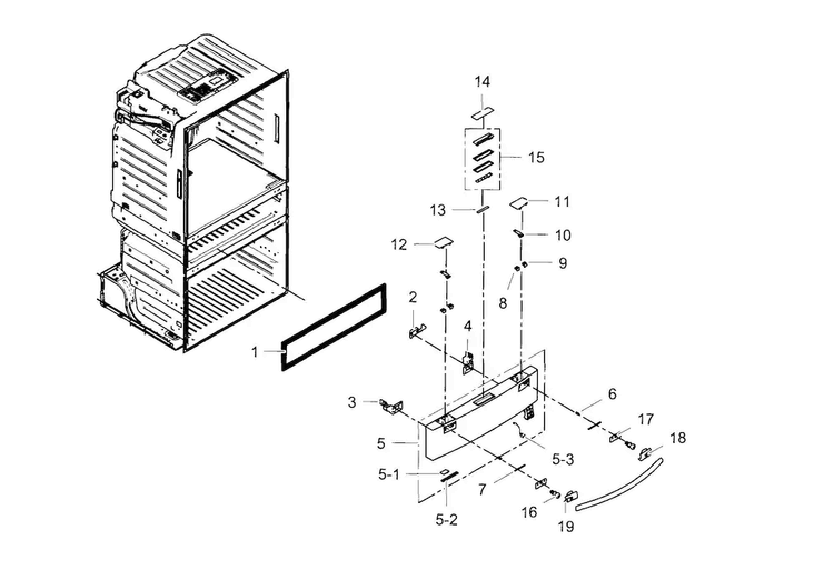 Flexzone Diagram and Parts List for RF4289HARS XAA-0002 Samsung Refrigerator
