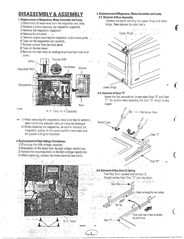 Information Diagram and Parts List for MW5330T XAA Samsung Microwave