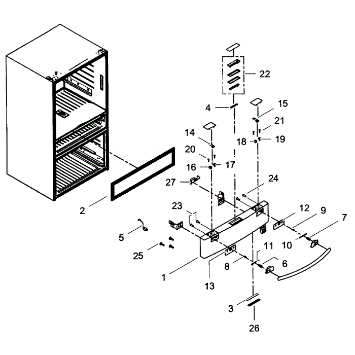 Flexzone Door Diagram and Parts List for RF31FMESBSR AA-01 Samsung Refrigerator