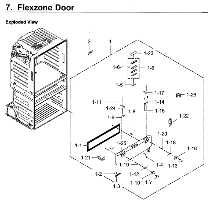 Door Right Diagram and Parts List for RF28HMEDBWW AA-12 Samsung Refrigerator