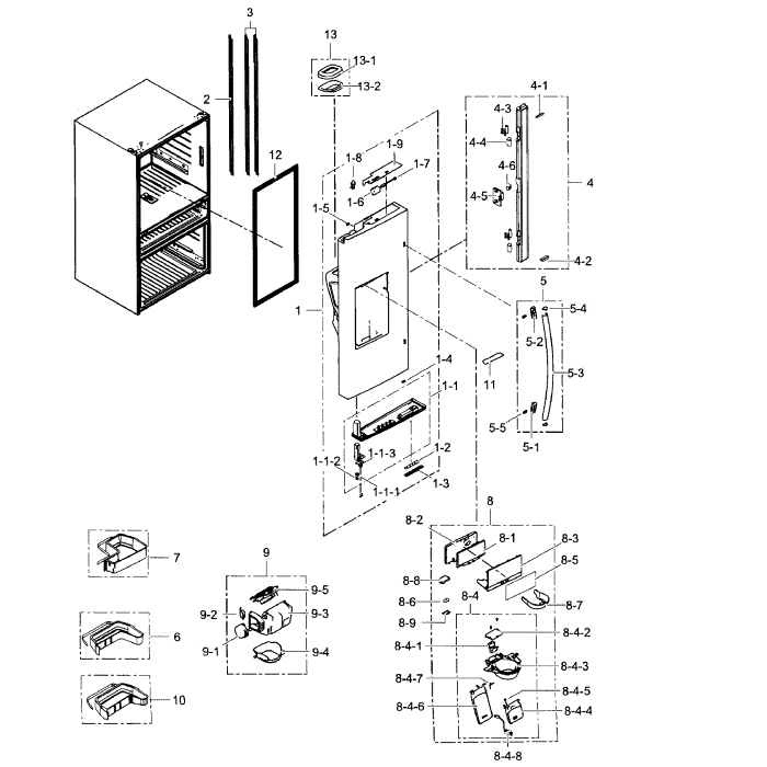 Refrigerator Door L Diagram and Parts List for RF24FSEDBSR AA-03 Samsung Refrigerator