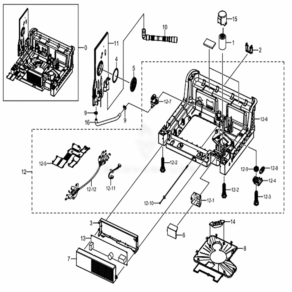 Assembly Base Diagram and Parts List for DW80K7050US (AA)(0003) Samsung Dishwasher