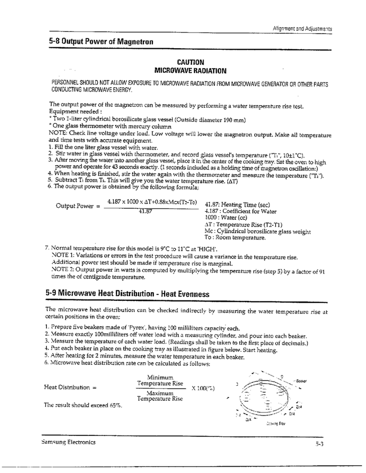 Alignment And Adjustments Page 3 Diagram and Parts List for MW5580W XAA Samsung Microwave