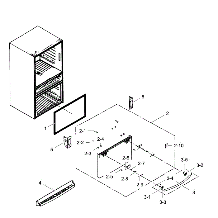 Freezer Door Diagram and Parts List for RF28JBEDBSG AA-03 Samsung Refrigerator