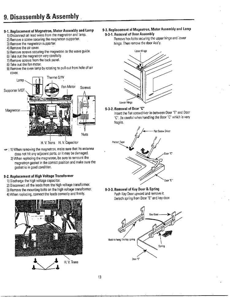 Disassembly And Assembly Diagram and Parts List for MW6330T XAA Samsung Microwave