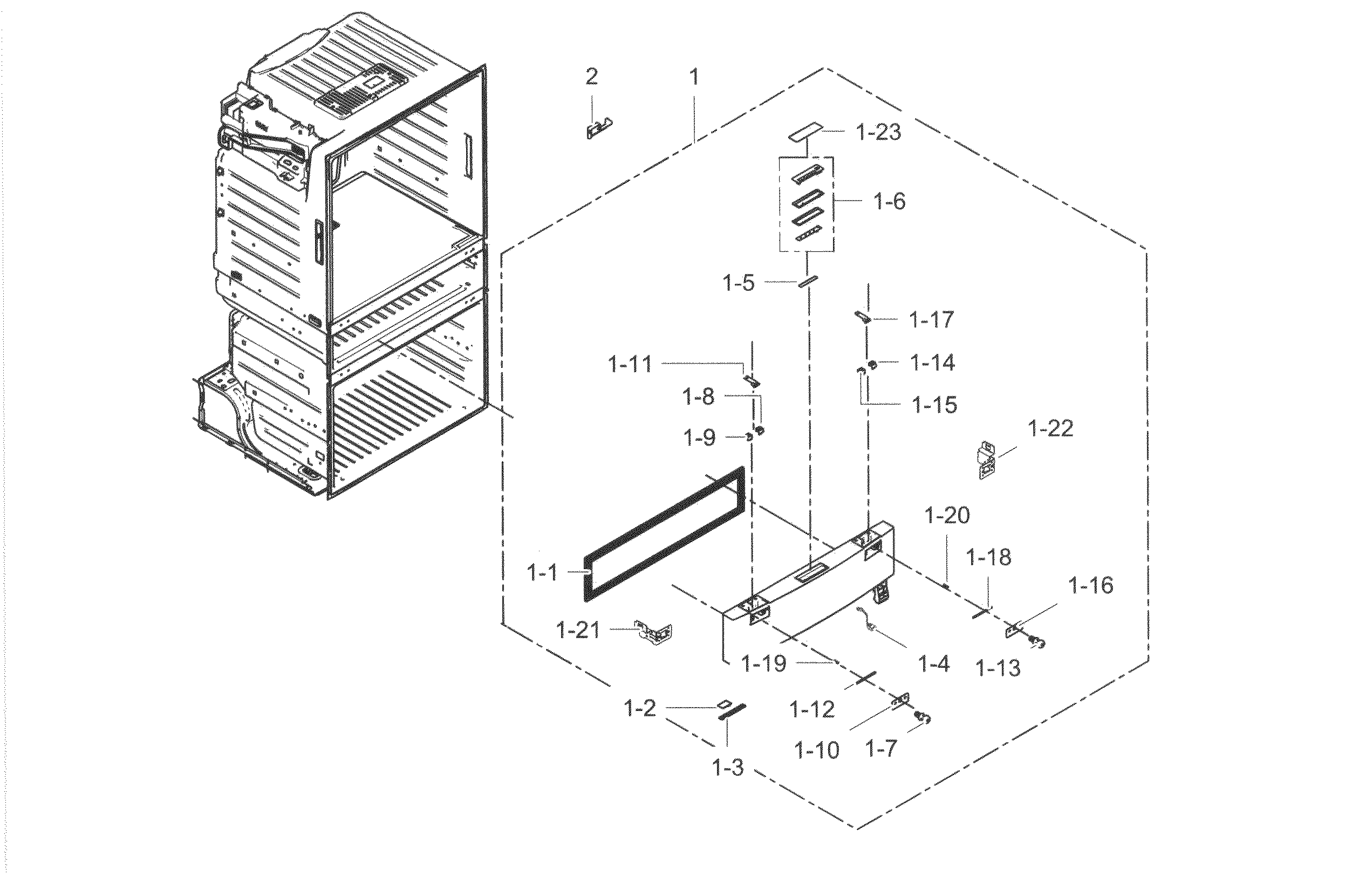 Flexzone Diagram and Parts List for RF28HMELBSR AA-0001 Samsung Refrigerator