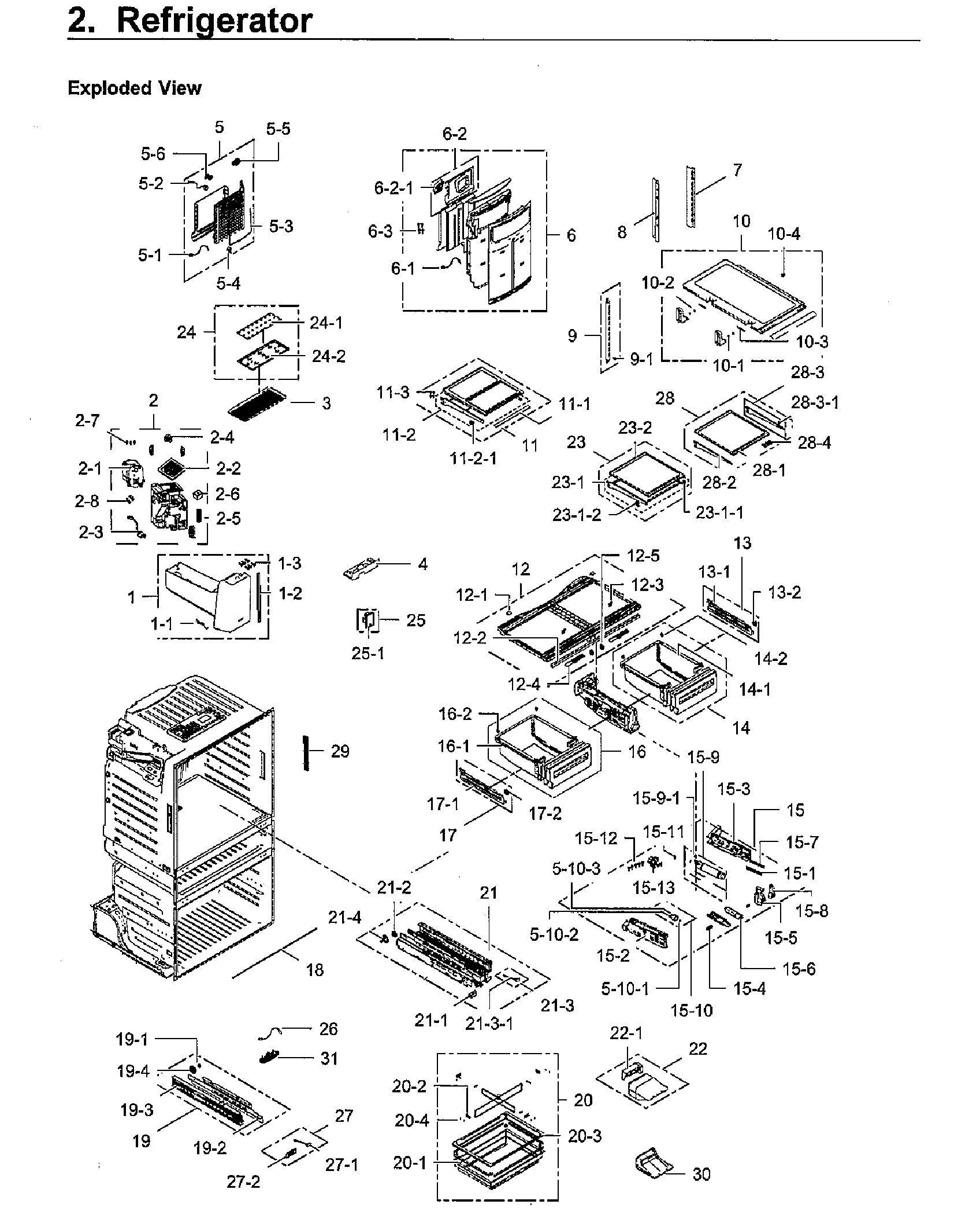 Fridge Diagram and Parts List for RF28HMEDBWW AA-0010 Samsung Refrigerator