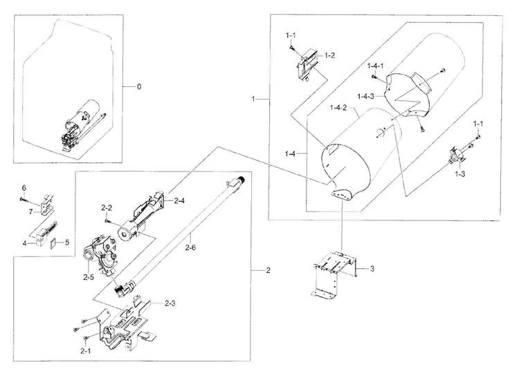 Duct & Burner Diagram and Parts List for DV48H7400GW A2-0000 Samsung Dryer