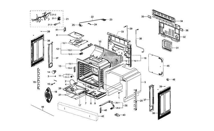 Main Assy Diagram and Parts List for NX58F5700WS AA-0003 Samsung Range