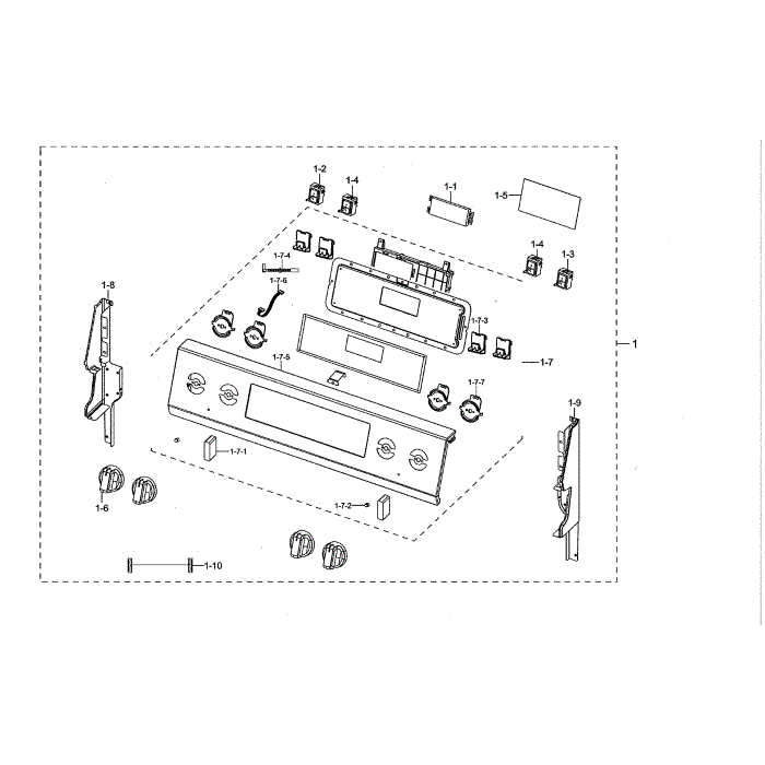 Control Box Diagram and Parts List for NE59N6650SG AA-00 Samsung Range