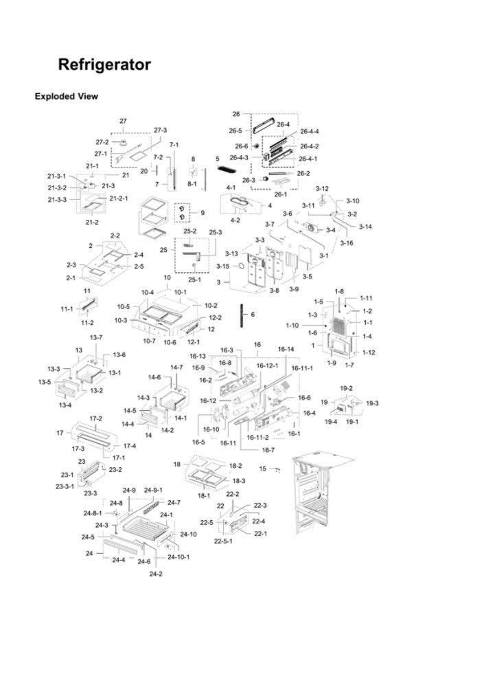 Refrigerator Parts Diagram and Parts List for RFG29THDWP XAA-00 Samsung Refrigerator