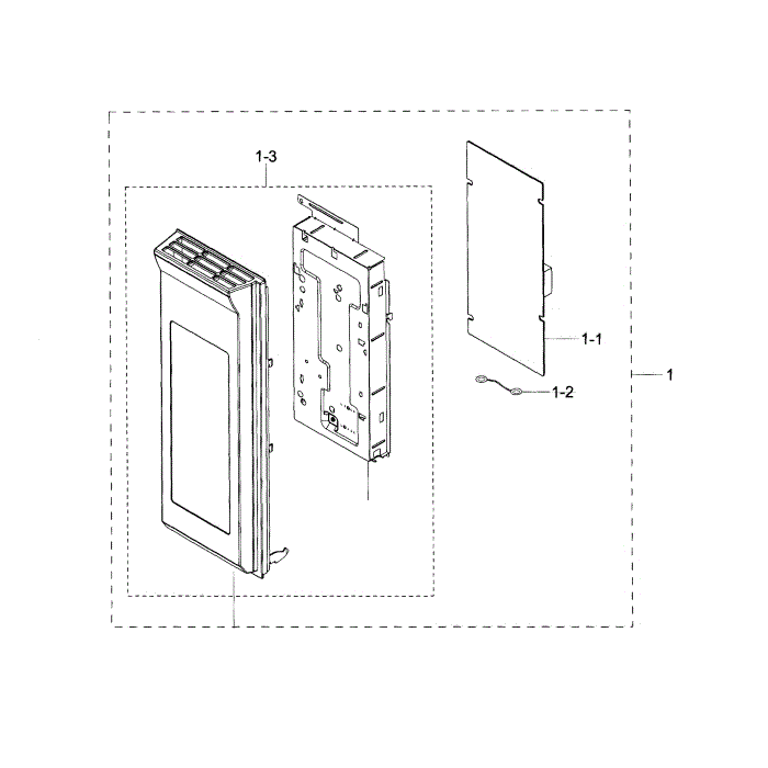 Control Panel Diagram and Parts List for ME20H705MSW AA-00 Samsung Microwave Oven Combo