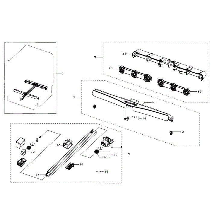 Motion Sensors Diagram and Parts List for DW80J7550UW AA-01 Samsung Dishwasher
