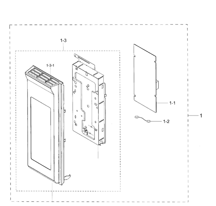 Control Panel Diagram and Parts List for ME21H706MQG AA-0000 Samsung Microwave