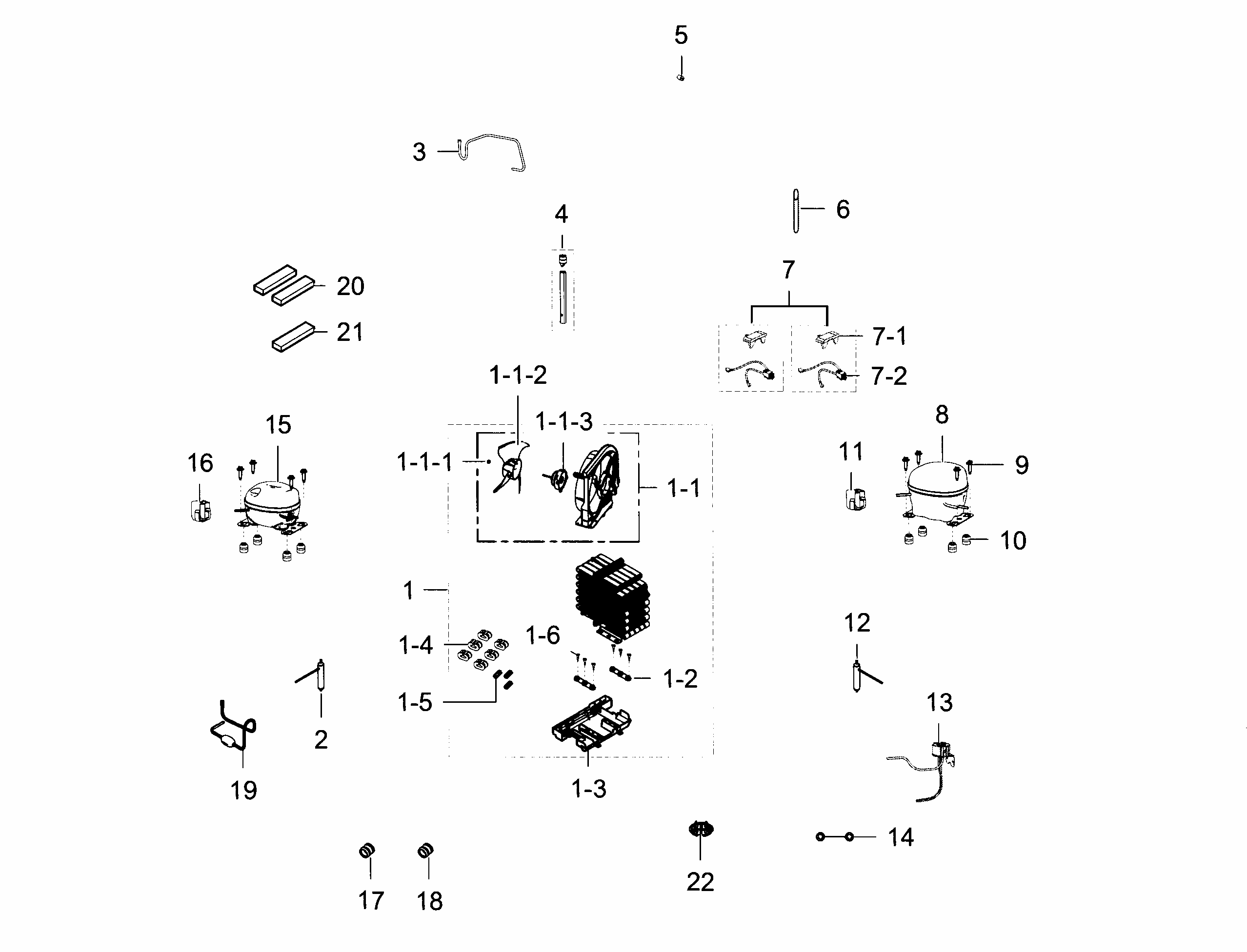 Cycle Diagram and Parts List for RF24J9960S4 AA-0001 Samsung Refrigerator