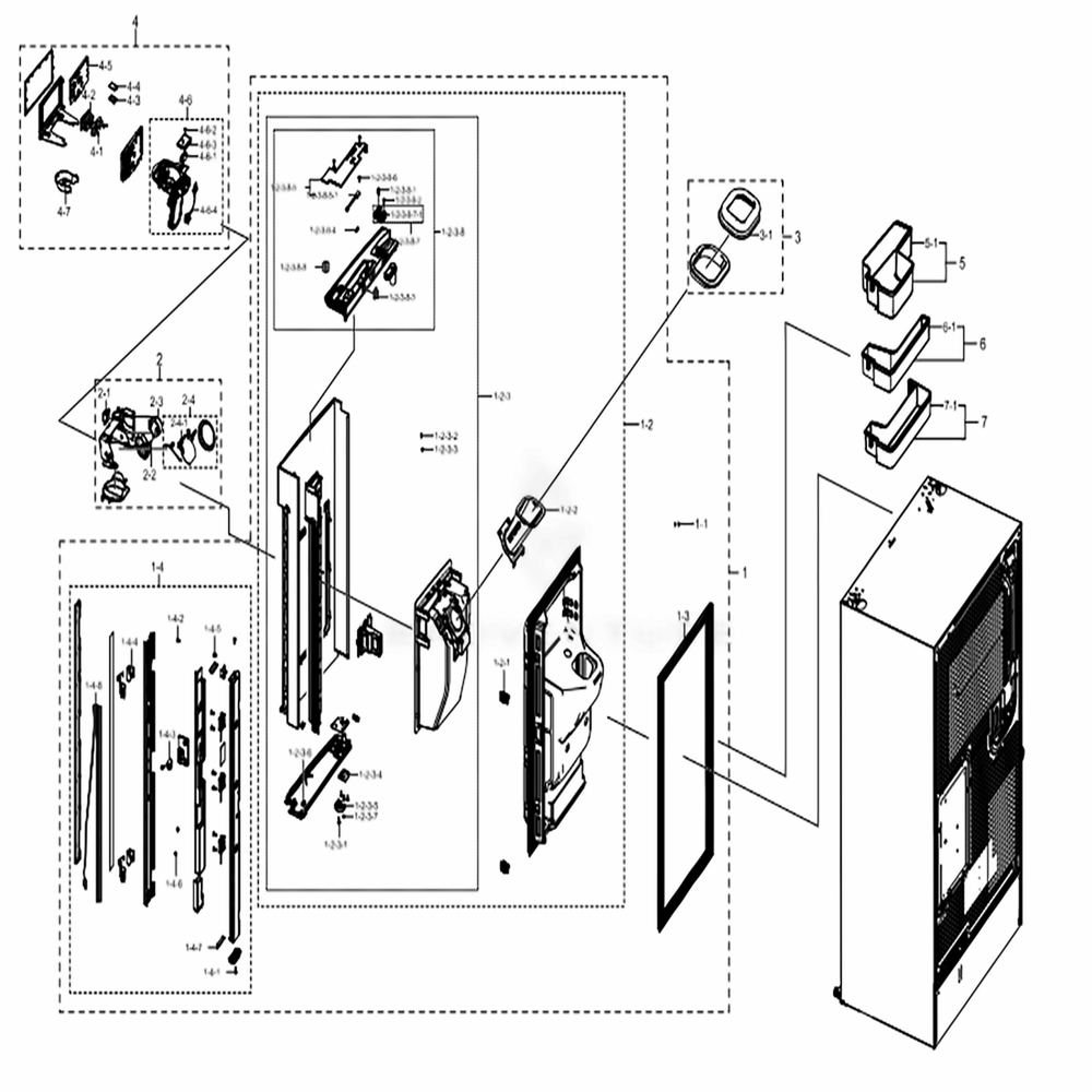 Fridge Door L Diagram and Parts List for RF22K9381SR (AA)(0005) Samsung Refrigerator