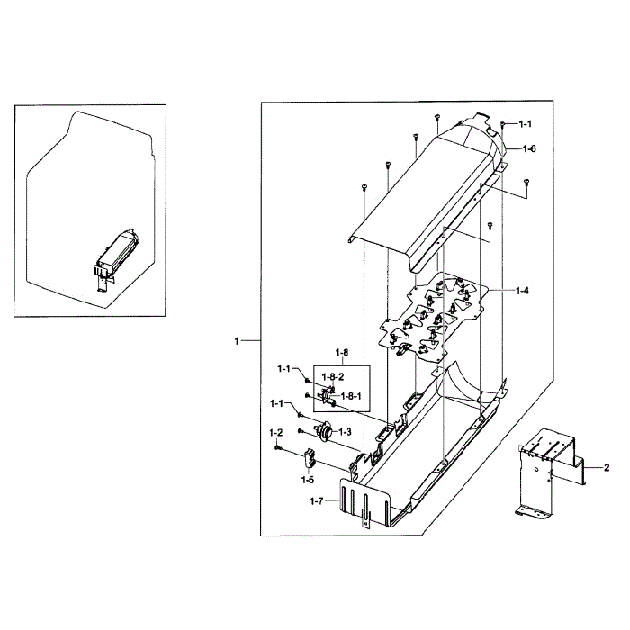 Heater Assembly Diagram and Parts List for DV50F9A8EVP A2-01 Samsung Dryer