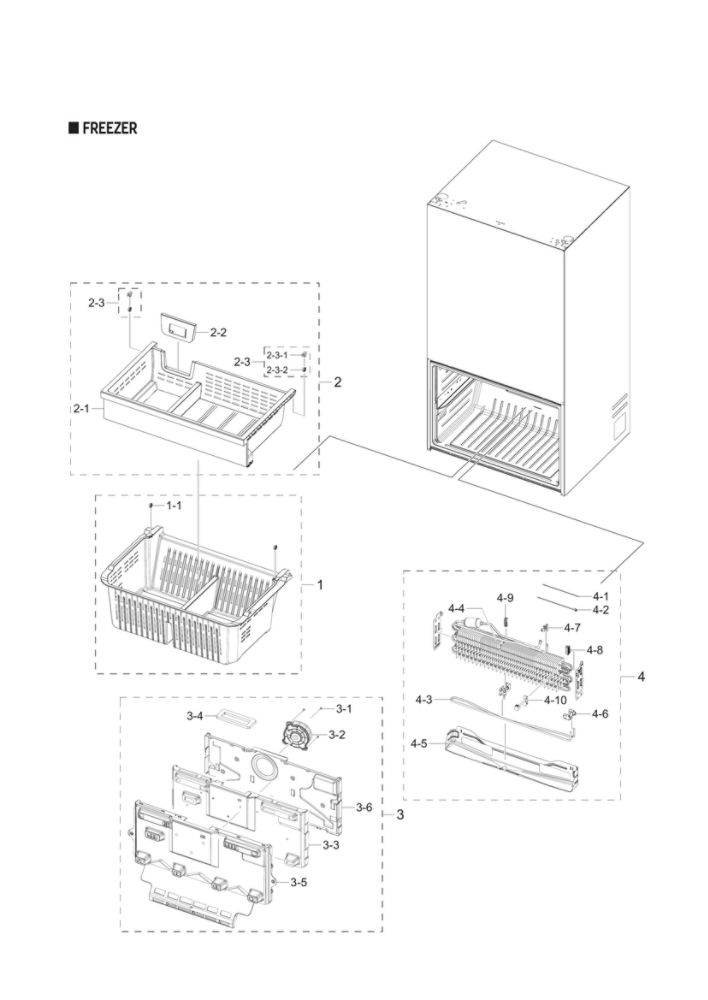 Freezer Parts Diagram and Parts List for RF27T5501SR AA-00 Samsung Refrigerator