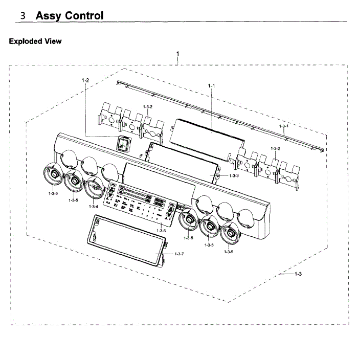 Control Diagram and Parts List for NX58K9500WG AA-00 Samsung Range