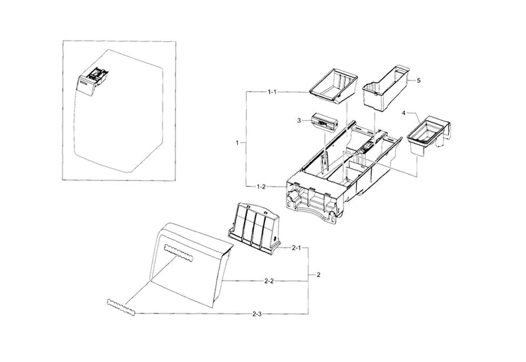 Drawer Diagram and Parts List for WF448AAW XAA-0007 Samsung Washer