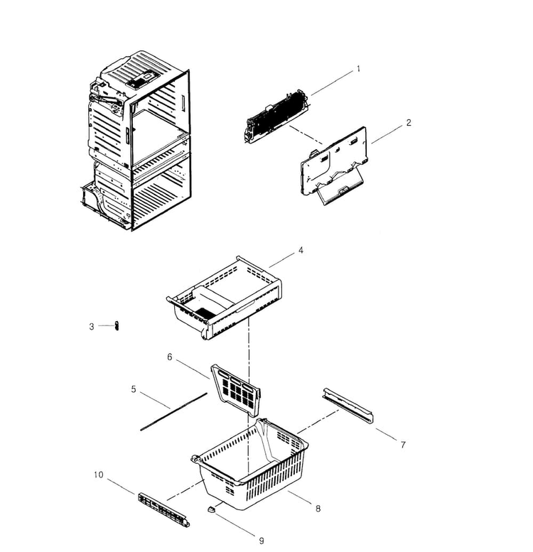 Freezer Diagram and Parts List for RF4267HARS XAA-0001 Samsung Refrigerator