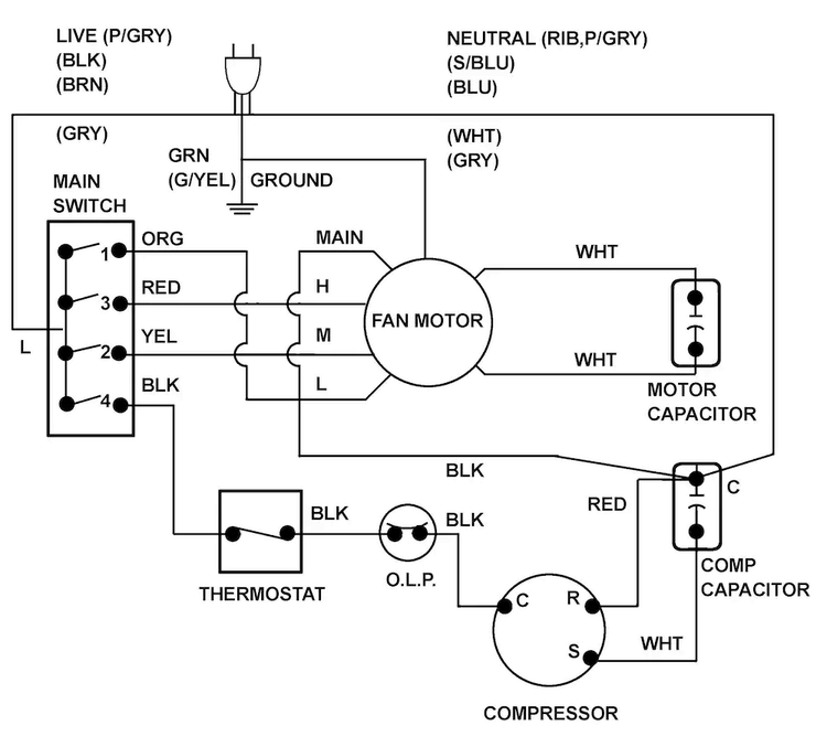 Wiring Information Diagram and Parts List for AW0800A XAA Samsung Air Conditioner