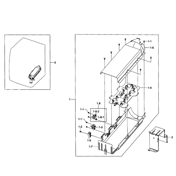 Heater Assembly Diagram and Parts List for DV400EWHDWR AA-01 Samsung Dryer