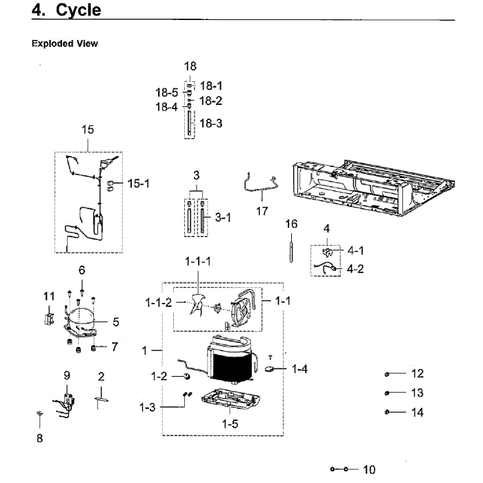 Compressor Diagram and Parts List for RF28K9070SG AA-01 Samsung Refrigerator