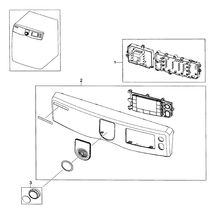 Control Panel Diagram and Parts List for DV419AEU XAA-01 Samsung Dryer